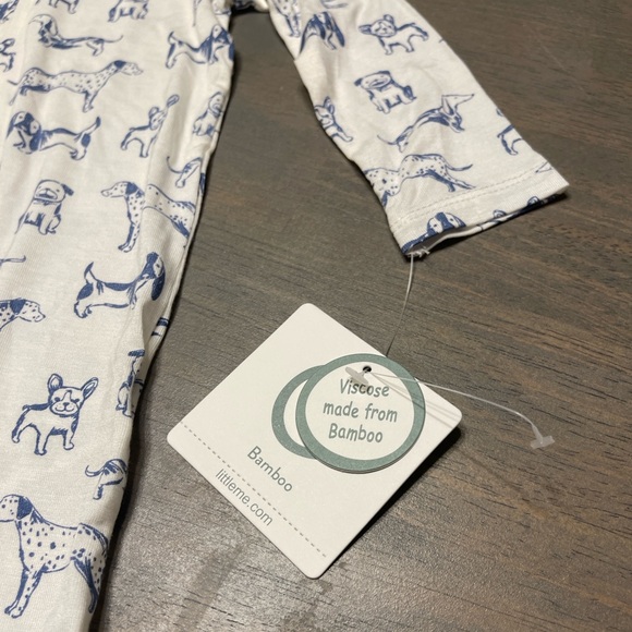 🐶 NEW! • Little Me • Bamboo Zipper Sleeper with Hat 🐕 6 months - Picture 3 of 7